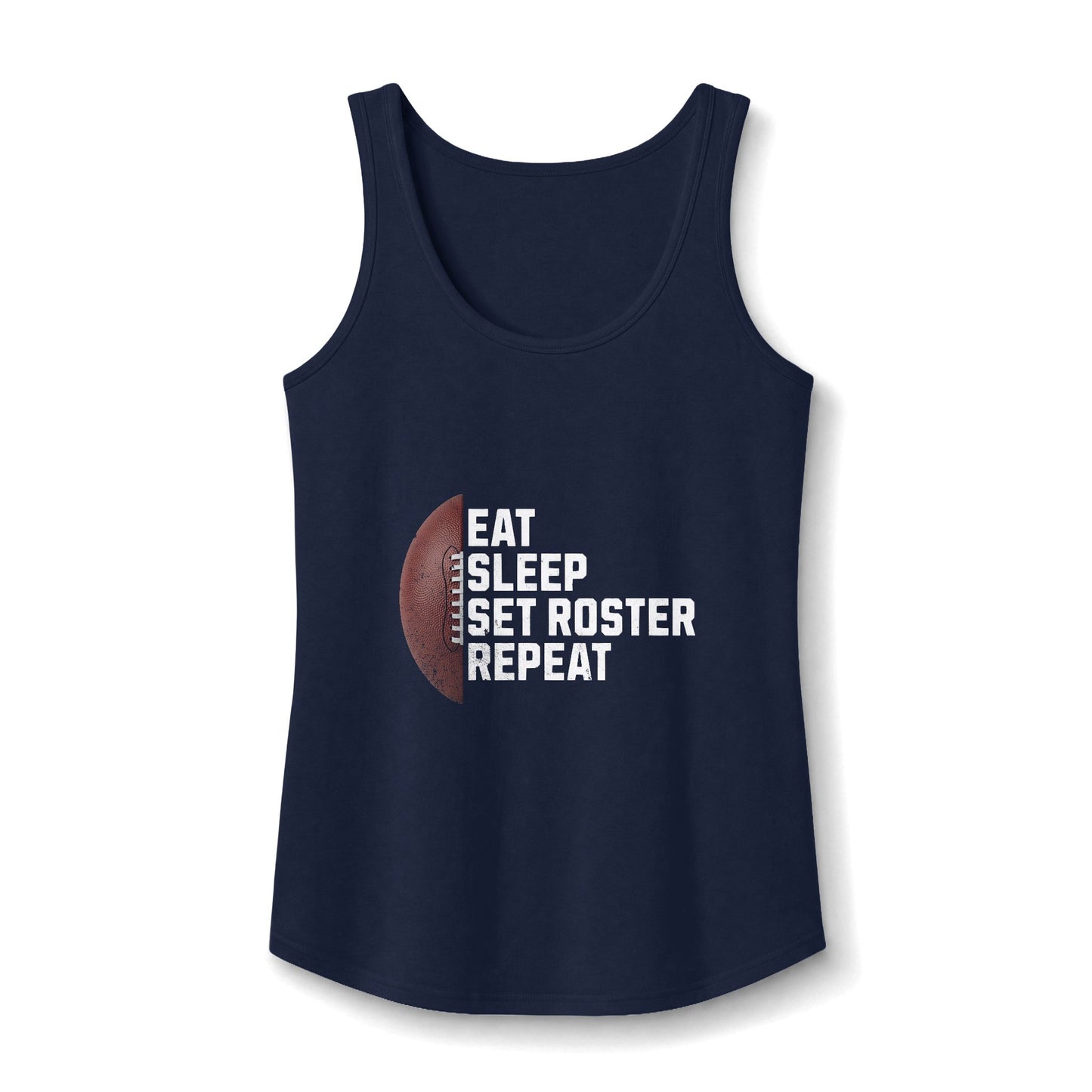 Eat Sleep Set Roster Repeat Ladies' Cotton Tank Top