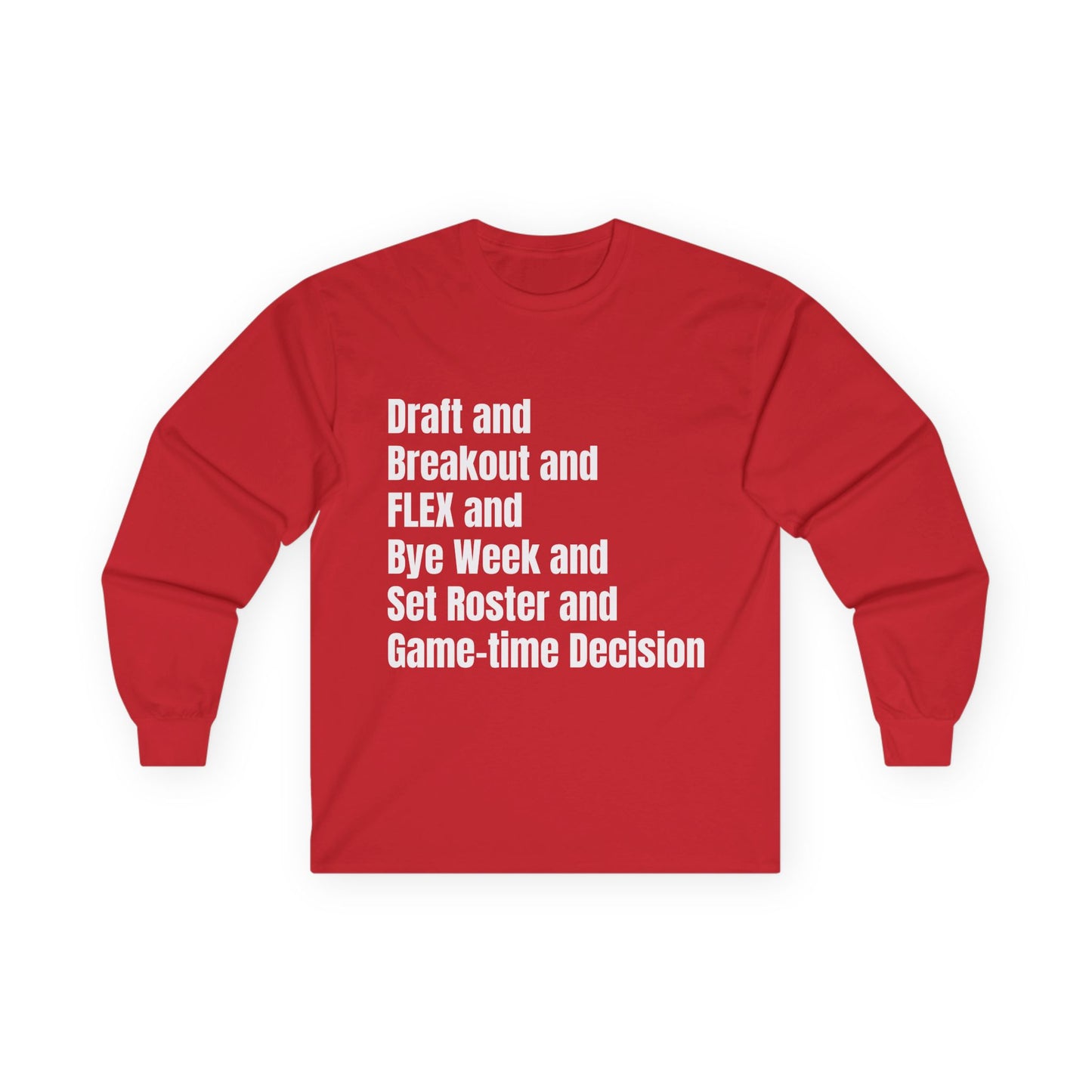 BGLFantasy Football 6 Terms Unisex Cotton Long Sleeve Tee