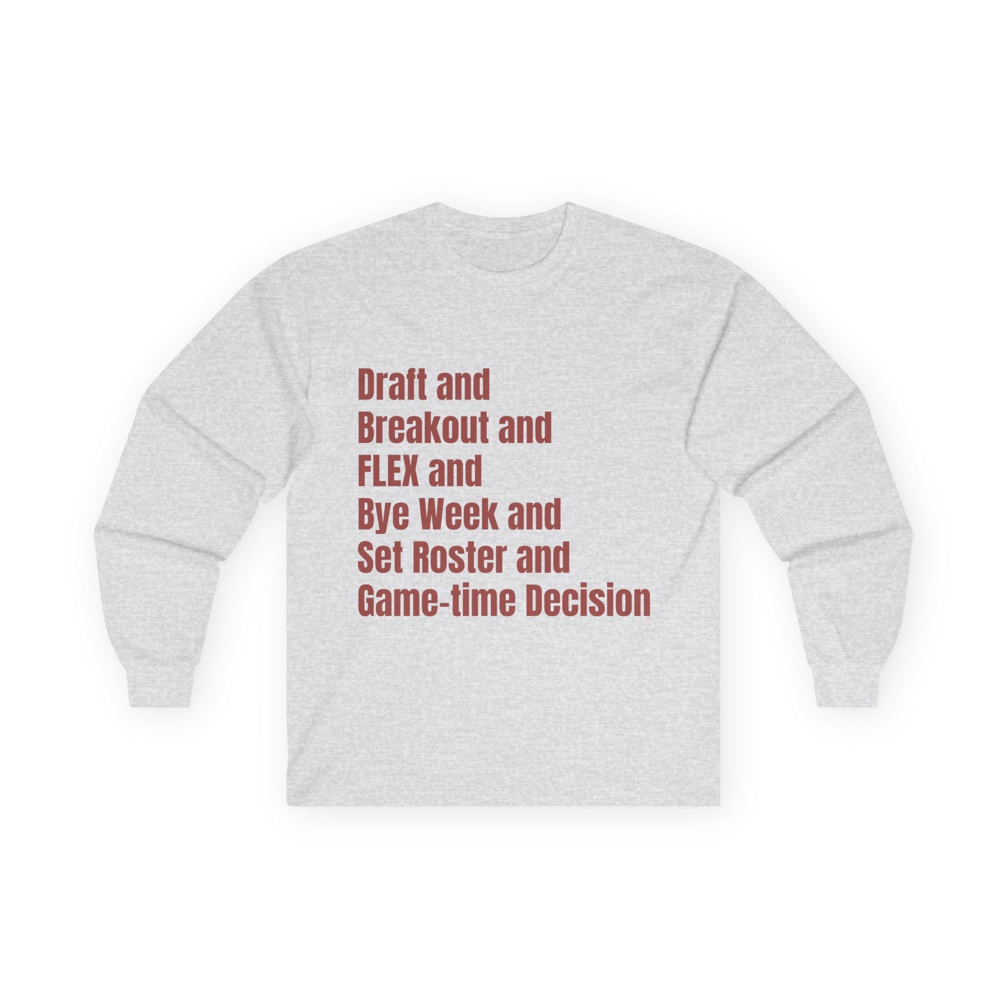 BGLFantasy Football 6 Terms Unisex Cotton Long Sleeve Tee