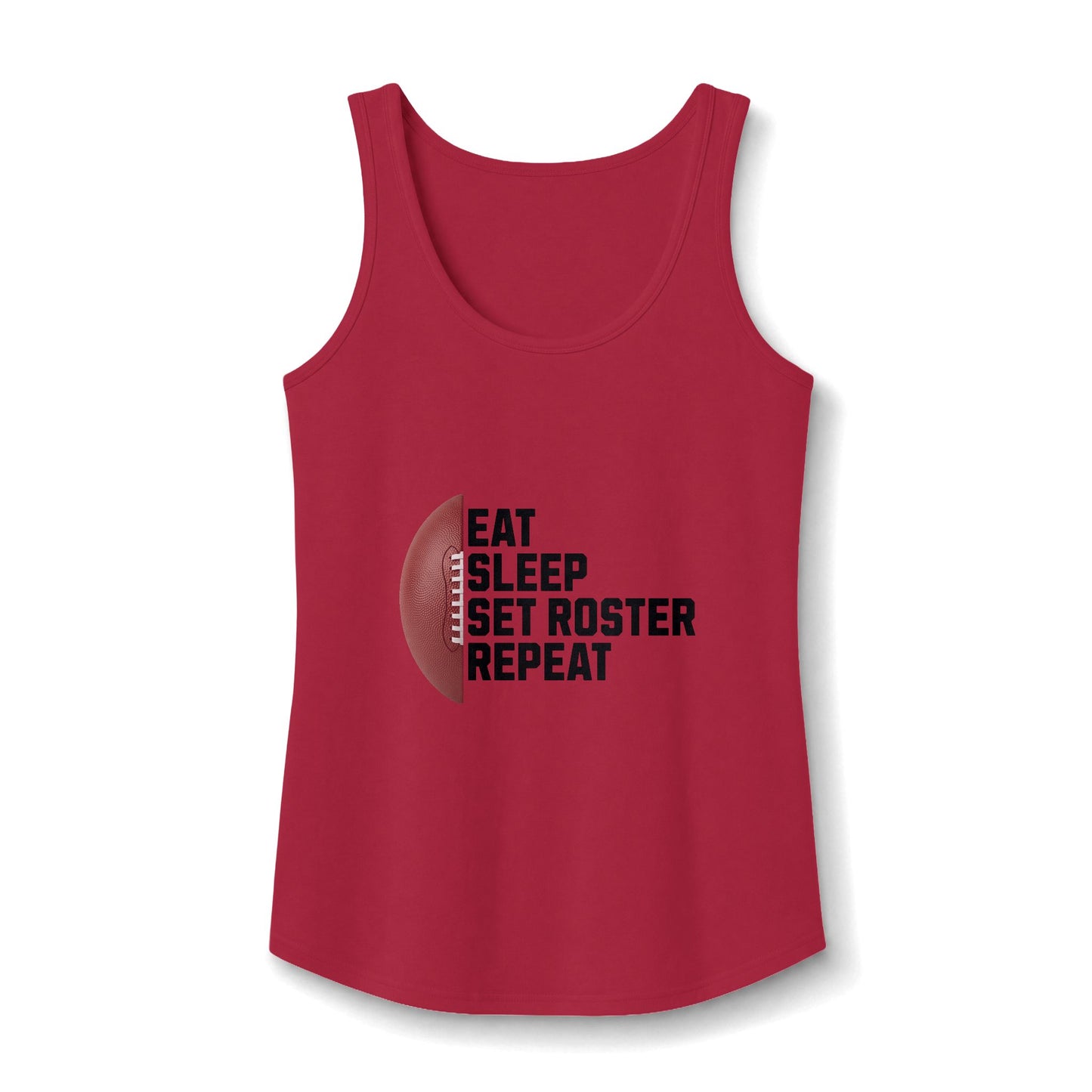 Eat Sleep Set Roster Repeat Ladies' Cotton Tank Top