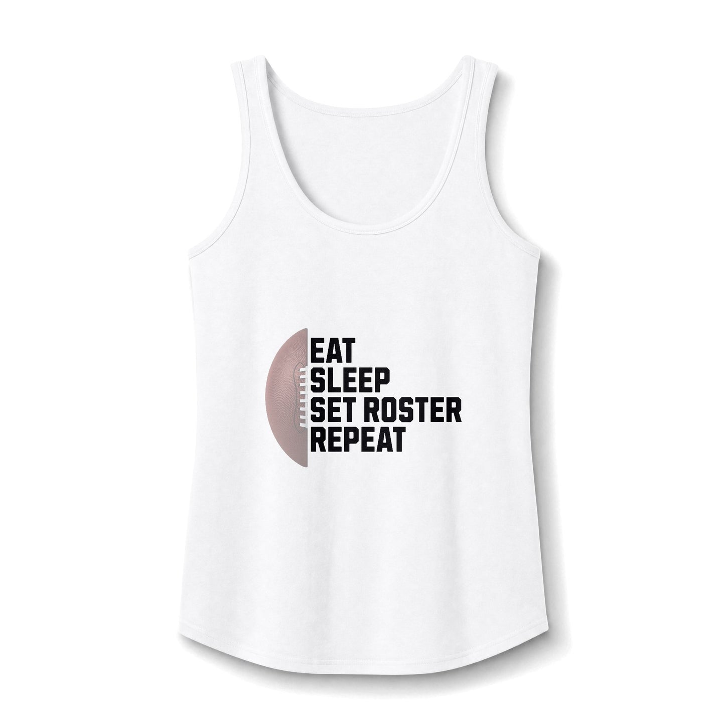 Eat Sleep Set Roster Repeat Ladies' Cotton Tank Top