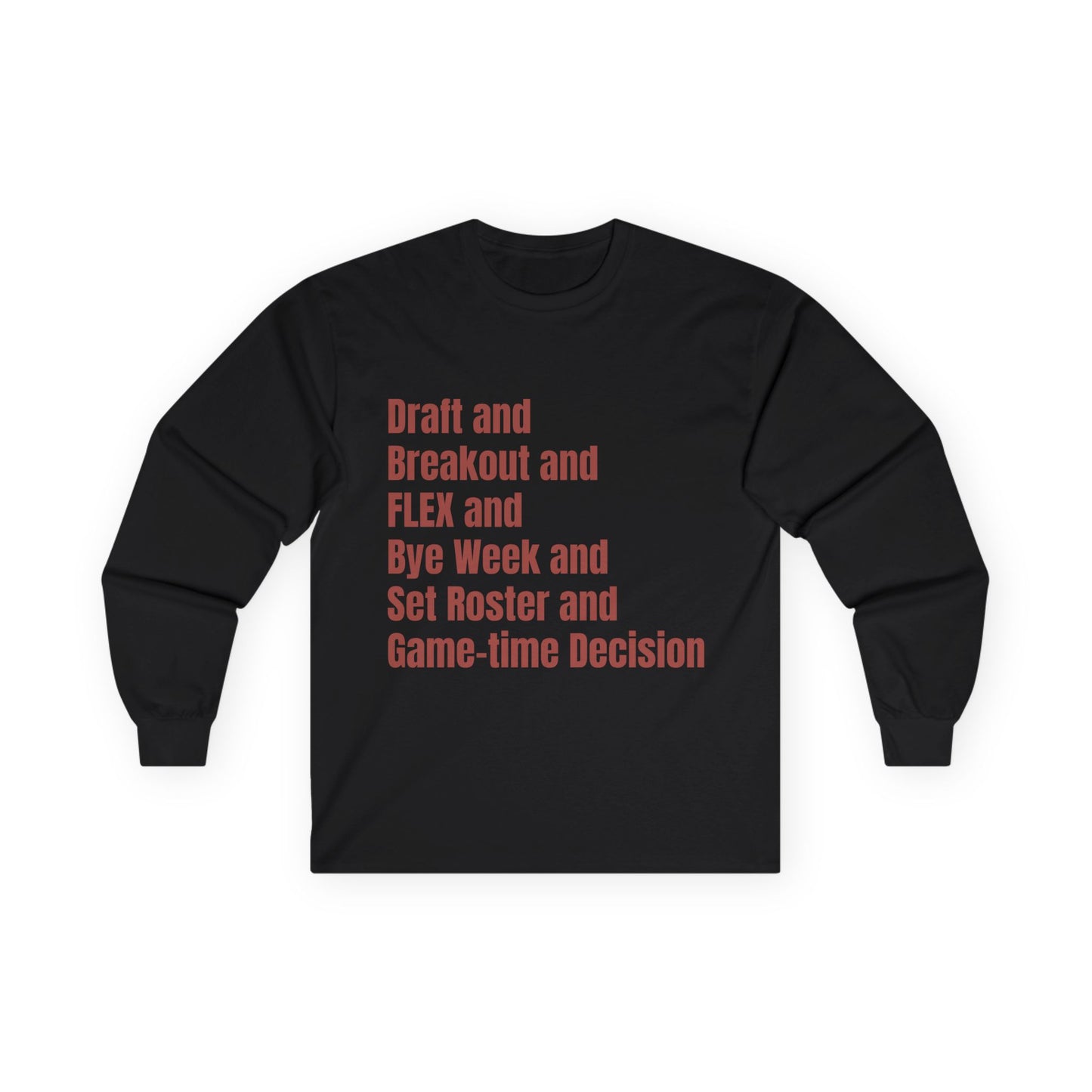 BGLFantasy Football 6 Terms Unisex Cotton Long Sleeve Tee