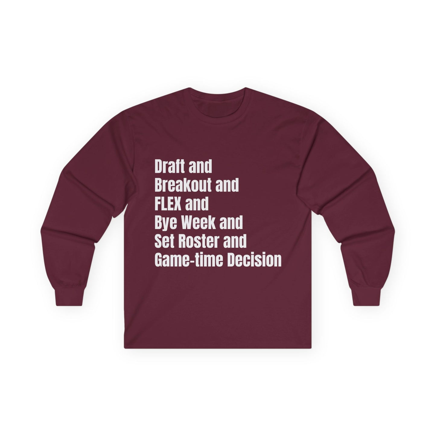 BGLFantasy Football 6 Terms Unisex Cotton Long Sleeve Tee