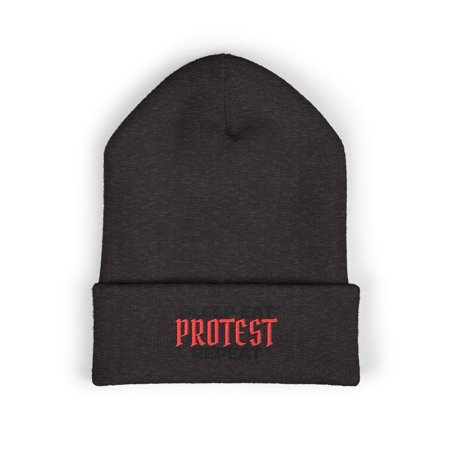 Sleep Eat Protest Repeat Classic Embroidery Cuffed Beanie