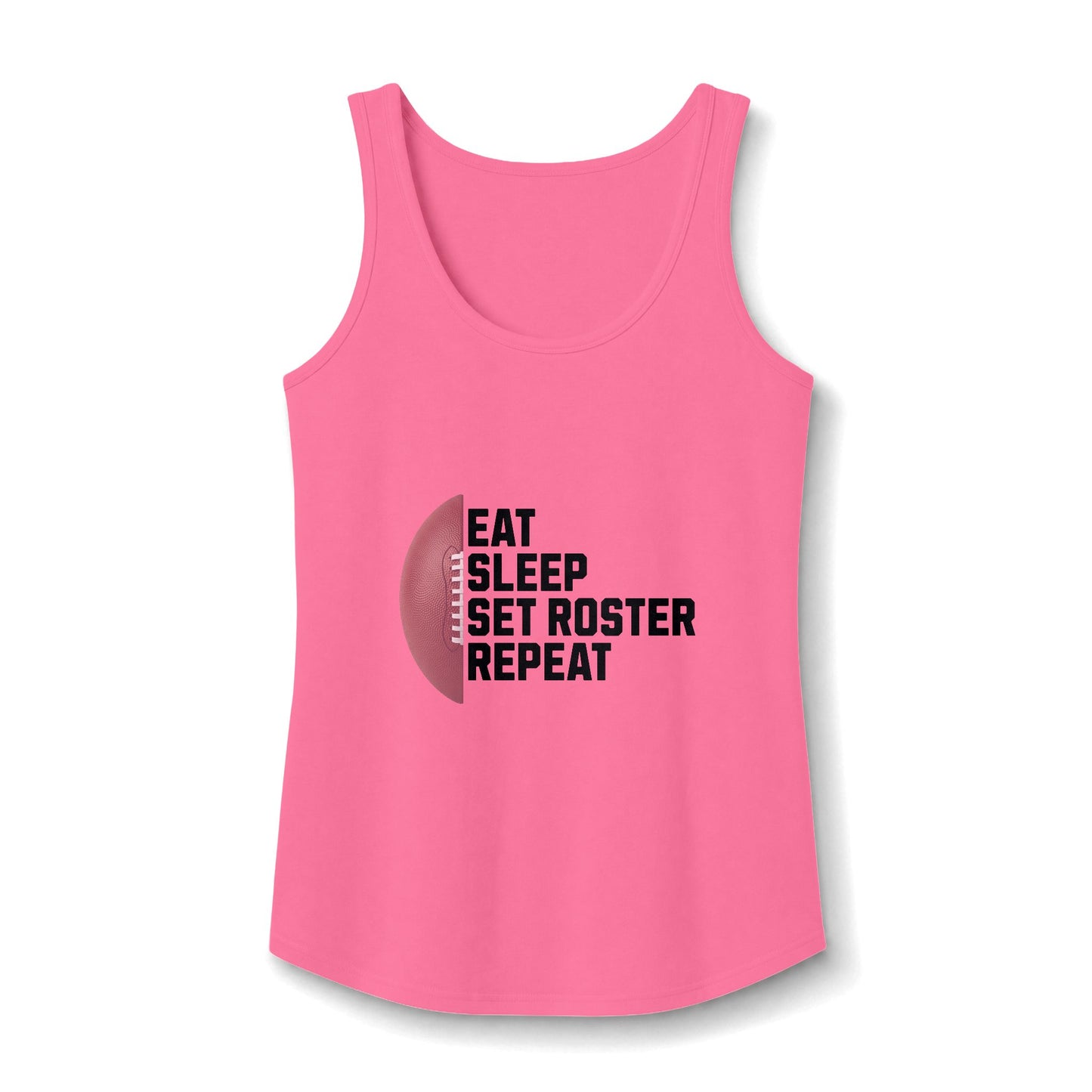 Eat Sleep Set Roster Repeat Ladies' Cotton Tank Top