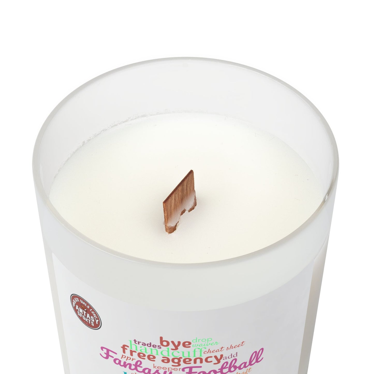 BGLFantasy Sports Wordcloud Frosted Glass Candle, 11oz