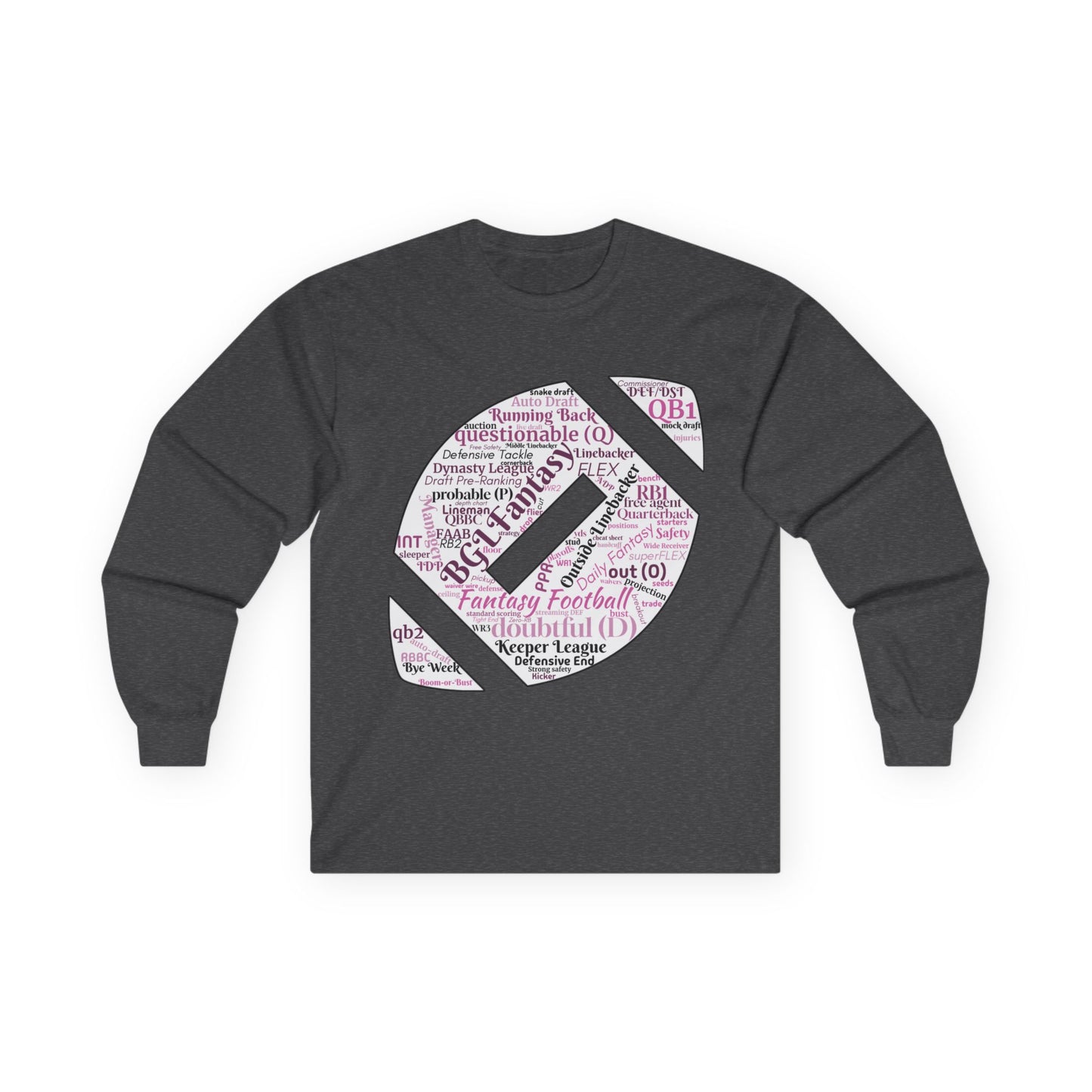 BGLFantasy Sports Football  Wordcloud Unisex Cotton Long Sleeve Tee