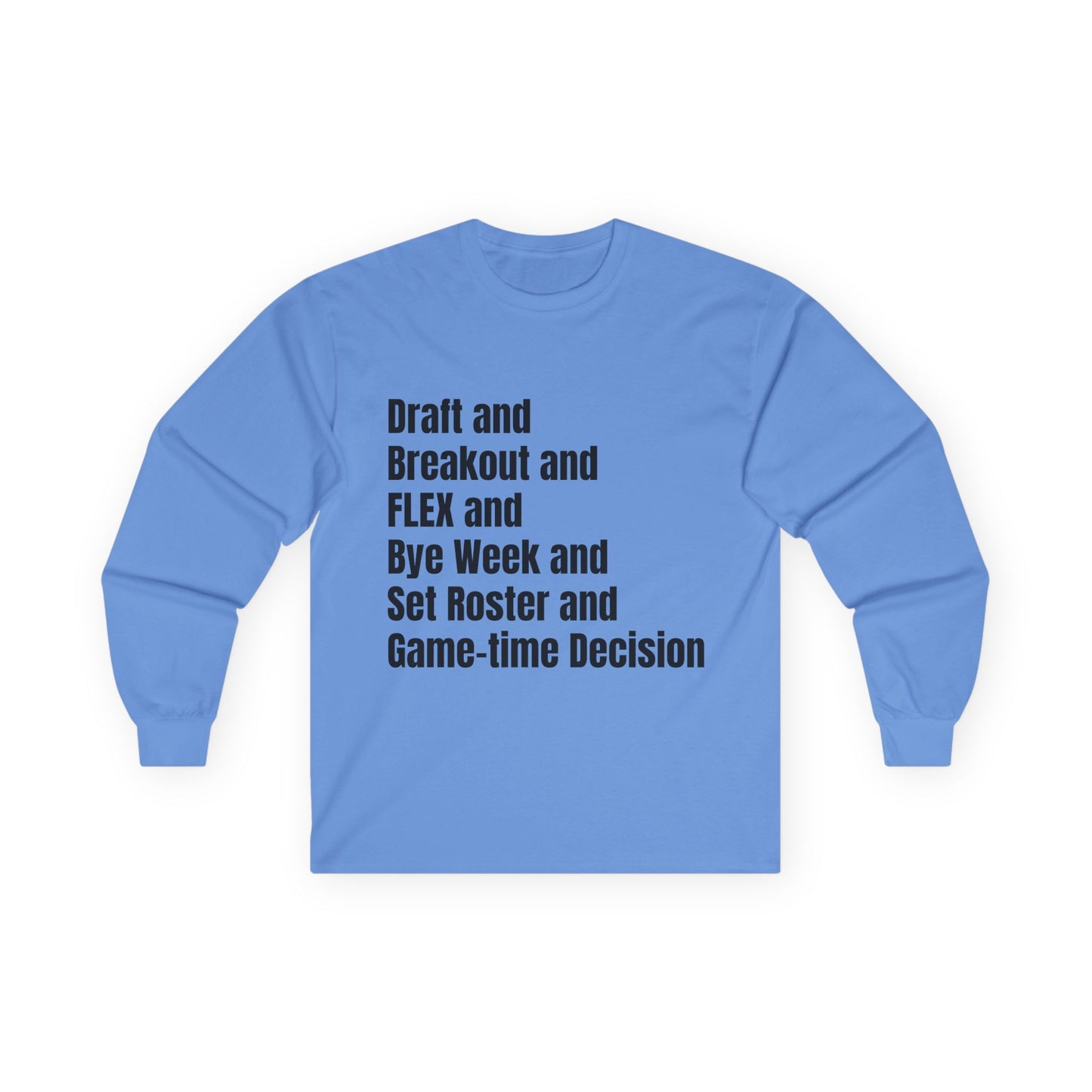 BGLFantasy Football 6 Terms Unisex Cotton Long Sleeve Tee
