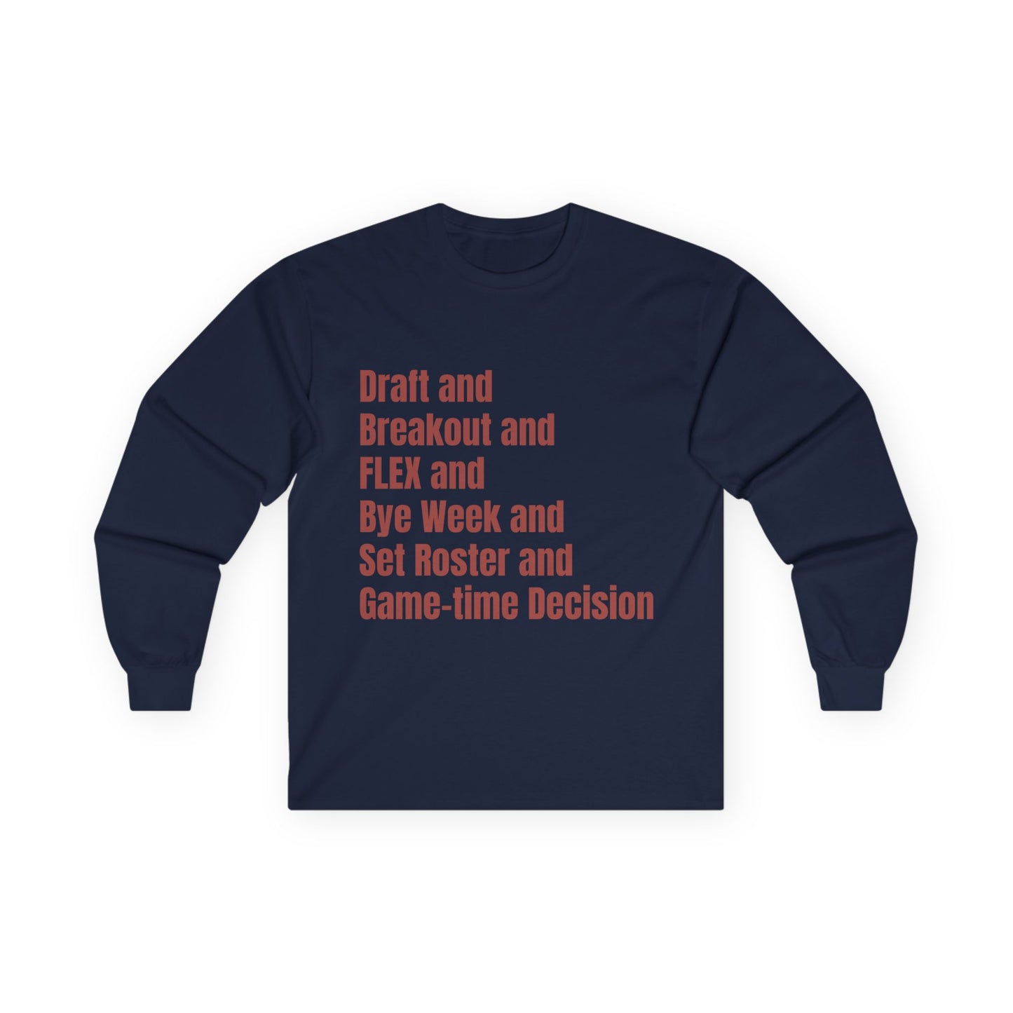 BGLFantasy Football 6 Terms Unisex Cotton Long Sleeve Tee