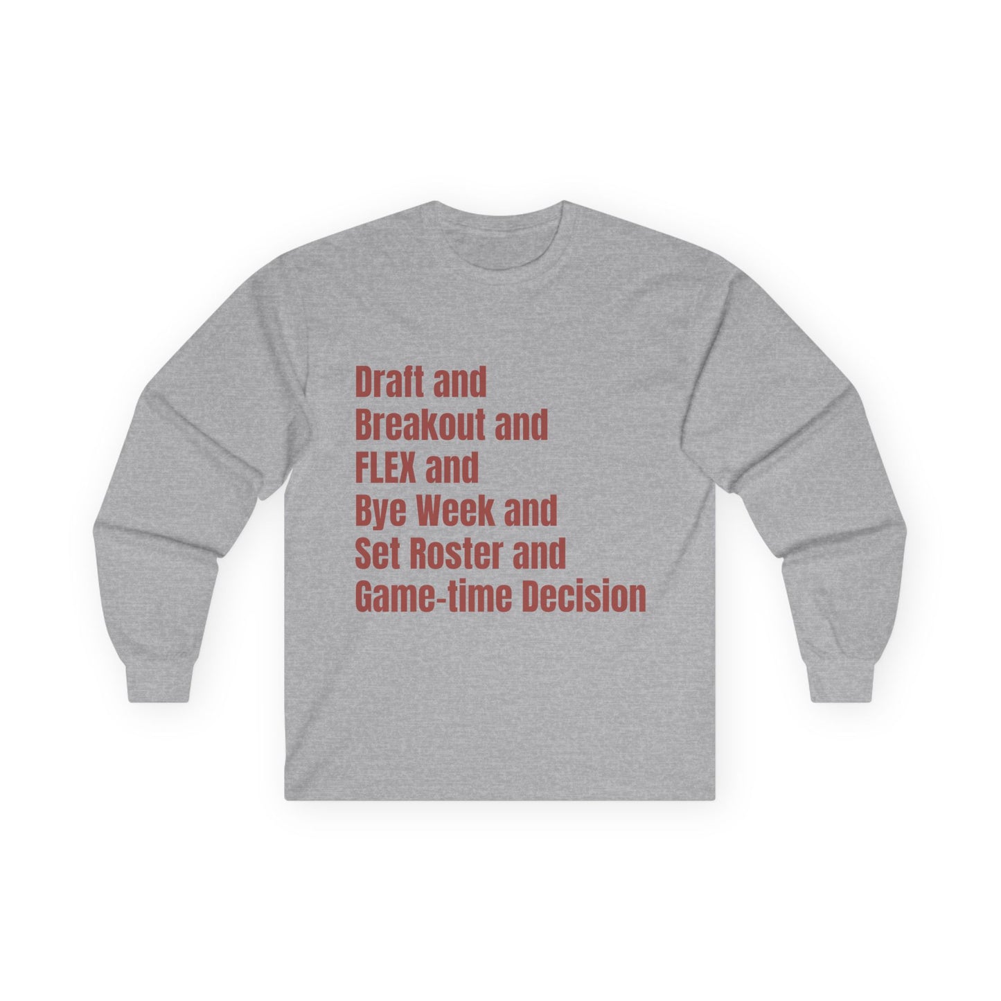 BGLFantasy Football 6 Terms Unisex Cotton Long Sleeve Tee