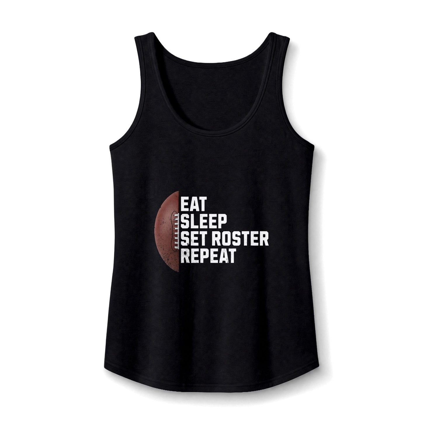 Eat Sleep Set Roster Repeat Ladies' Cotton Tank Top